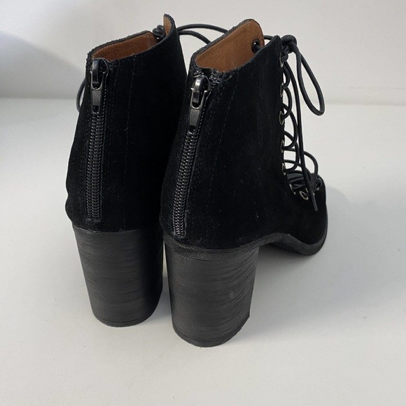 Jeffrey Campbell Cors Lace Up Bootie Sandal Black Suede Corset Open Toe … - Picture 5 of 7
